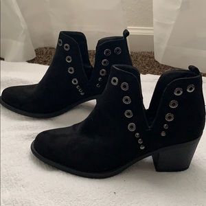 Suede Black Booties